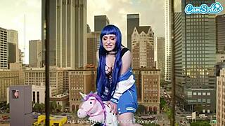 Lizzie Love as Hinata Hyuga rides Sybian to orgasm.