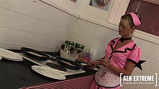 Pancake breakfast with pornstar servers turns sexy