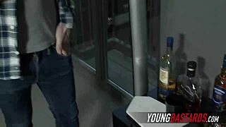 the serf submits to the plow machine for a deep blowjob.