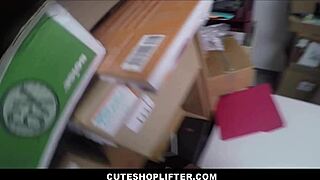 Cute teen Alina West caught stealing dildo, banged by officer