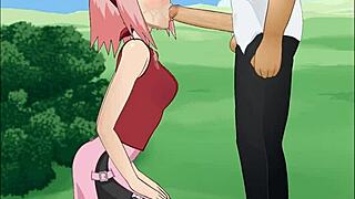 Sakura Haruno performs super deepthroat in Naruto