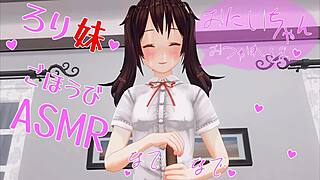 japanese hentai anime featuring handjob and blowjob asmr, earphones recommended