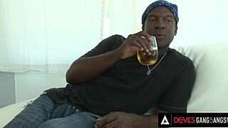 Aria Austin has a hot interracial gang bang with double penetration