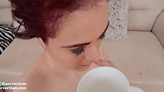 Lesbian Piss Swallow in Wild Domination Scene