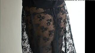 Sexy brunette shines in sheer pantyhose