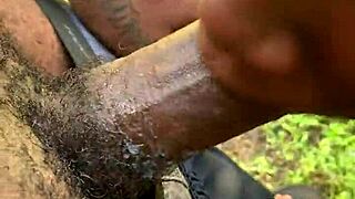 ghetto bitch fucks and sucks outdoors