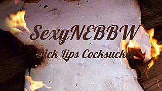 Wow, that sexy BBW sucks dick with her lips!