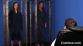 SPICY SEX KITTEN GETS SPERM SHOT ON HER FACE SWALLOWING ALL THE JUICE