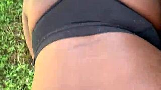 ghetto bitch fucks and sucks outdoors