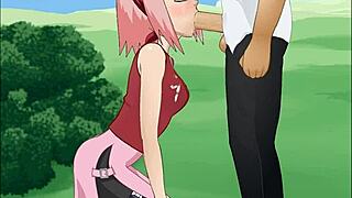 Sakura Haruno performs super deepthroat in Naruto