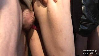 horny french blonde gets hard anal and facial in wild 3some with papy