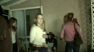 Hot Blonde Threesome in Public