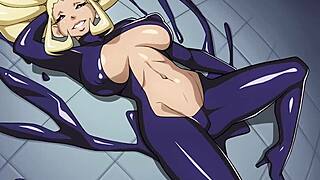Cartoon hentai blonde in wild goo sex adventure with big tits