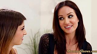 Stepmother and teenage daughter have lesbian sex with a MILF and a young girl.