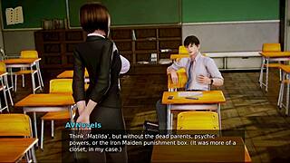 Exploring the academy in this anime hentai game adventure