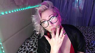 Glasses-Wearing MILF Takes Huge Cock for Deep Creampie Action