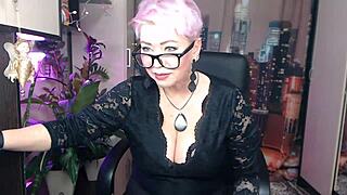 Glasses-Wearing MILF Takes Huge Cock for Deep Creampie Action