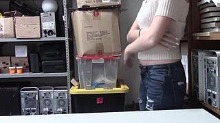 Skinny ginger with tight ass bangs the officer!