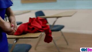 teacher gets pussy licked by eager lesbian students