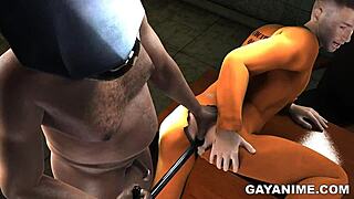 3d cartoon prisoner fucked in ass by chubby black cop