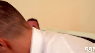 hey, hair pulling and double penetration make maid mea melone scream with orgasms