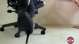 She dangles her sexy shoes seductively in a close-up solo fetish scene. Her feet tease in pantyhose.