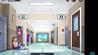 Asian teacher teases with tickling pussy in college roleplay fun