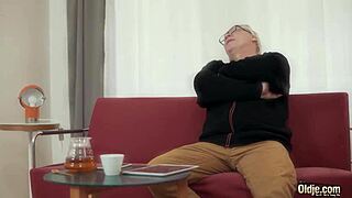 Grandpa Drills Teen Mouth and Delivers a Sticky Oral Creampie!