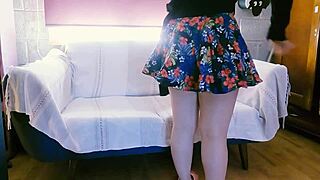 degenerate voyeur touches the lady and asks her to strip