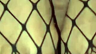 cumming on the brunette's feet in this feet cum scene