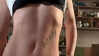Young beauty gets pummelled in her father’s garage by a well-endowed man.