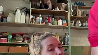 Young beauty gets pummelled in her father’s garage by a well-endowed man.