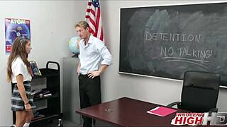 Hot Girl Cassidy Klein Sucks Big Cock in Uniform with Skinny Teen Body