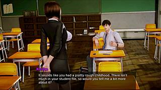 Exploring the academy in this anime hentai game adventure