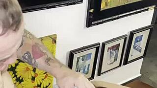 Small Cumshot While Drinking Milk from MILF