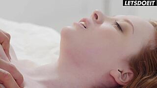 Sexy redhead Lottie Magne enjoys a sensual morning fuck with boyfriend.