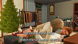 Under the mistletoe in 3d hentai preview