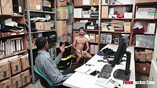 Police punish gay interracial ass in public office