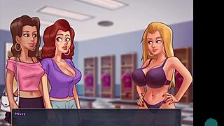 Asian teacher teases with tickling pussy in college roleplay fun