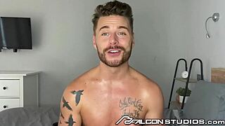 Uncut Hunk Josh Moore Gets Room Serviced By Big Dick Jock!