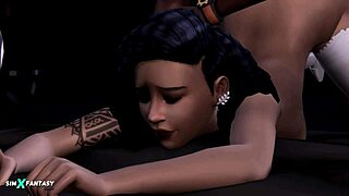 Adorable black glamour girl nalani mahiai with big cock in anime hentai