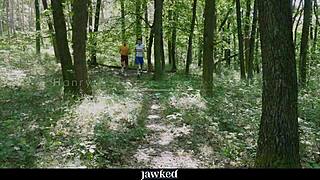 dude, these gay guys are banging bareback in the forest