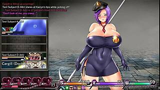 Karryn’s sexual adventure in a hentai game continues with a rough threesome with a slime monster and a thug.