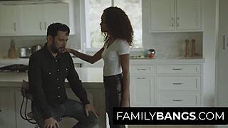 white stepdad unloads on black stepdaughter Scarlit Scandal’s mouth