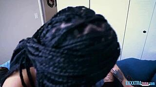 Hey there, ebony teen Lina Flex sucks and gets pounded by big dick