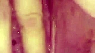 Hot wife intensely masturbates with dildo and fingering solo