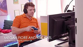 Megan Fior’s big assets are enjoyed by her gamer boyfriend.