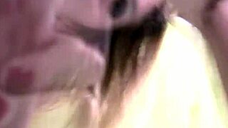 shemale teases tits and wanks hard shecock in steamy jacuzzi. wet bikini clings as she strokes.