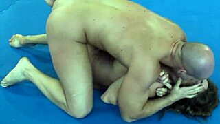 Kathy Heaven Sucks Hard in Naked Bondage Play