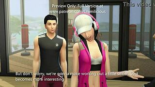 Horny girlfriend turns workout into steamy outdoor sexercise with me